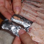 Wrapping Foil on Bones to Protect