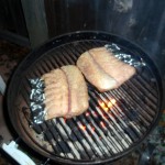 Lamb Racks Positioned on the Grill