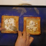 Adding Goat Cheese Base to Tart