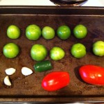 Ingredients for Salsa Verde ready for broiler