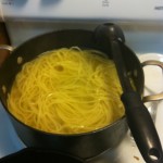 Linguine cooking