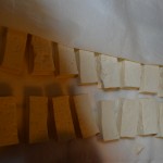 Dry tofu on paper towel