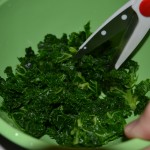 Cooling kale after blanch