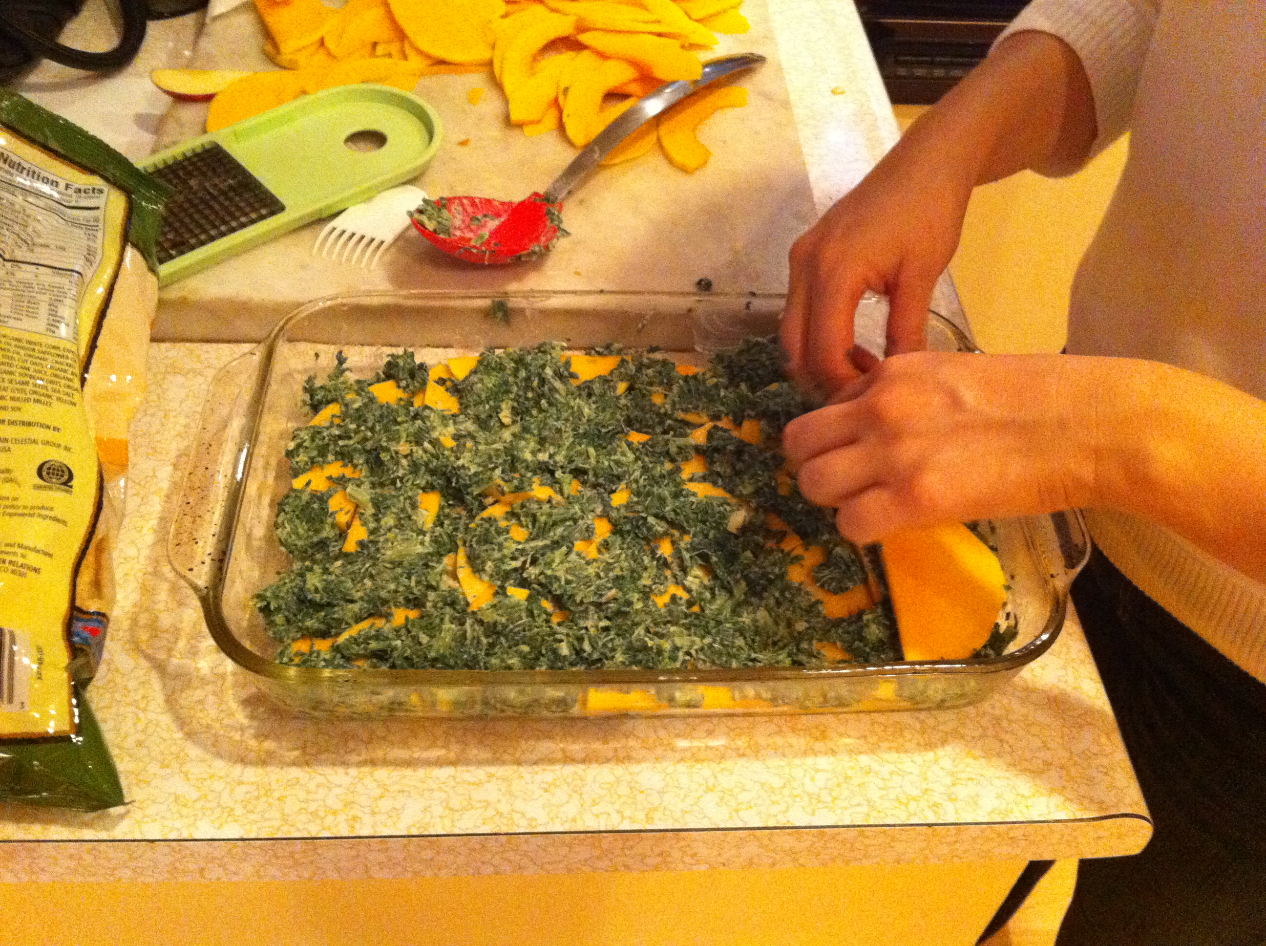 Butternut Squash and Spinach Gratin